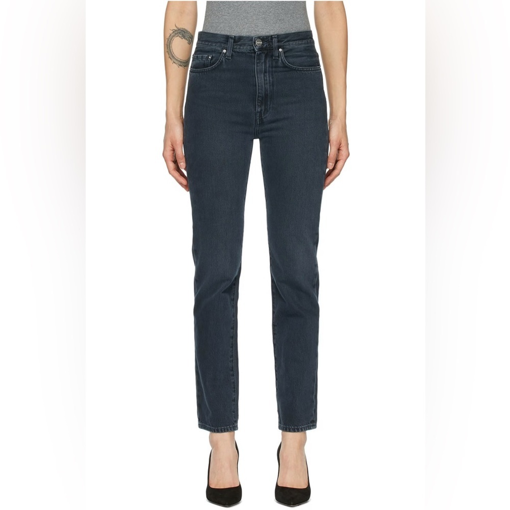 Toteme Sz 25 Dark Grey Straight Leg Denim Classic Jeans